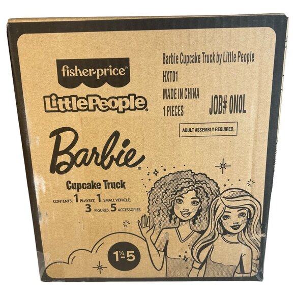 Fisher-Price Little People Barbie Cupcake Truck Playset Toddler Toy Musical 9 PC - Picture 2 of 7